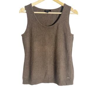 Escada Sport Brown Wool Angora Sweater Knit Sleeveless Tank Top Size Small
